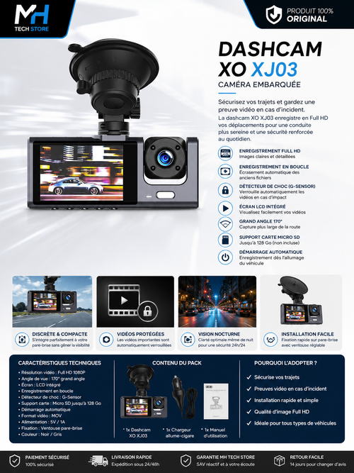 Caméra Embarquée XO XJ03